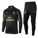 Survetement Enfant AC Milan 2018 2019 Noir Oro