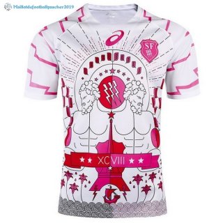 Maillot Rugby Stade Français Paris Exterieur 2017 2018 Blanc