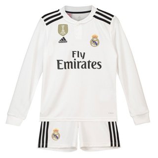 Maillot Real Madrid Domicile ML Enfant 2018 2019 Blanc