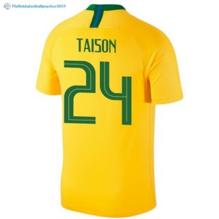 Maillot Brésil Domicile Taison 2018 Jaune