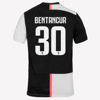 Maillot Juventus NO.30 Bentancur Domicile 2019 2020 Blanc Noir Maillot Juventus NO.30 Bentancur Domicile 2019 2020 Blanc Noir