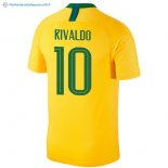 Maillot Brésil Domicile Rivaldo 2018 Jaune