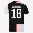 Maillot Juventus NO.16 Cuadredo Domicile 2019 2020 Blanc Noir