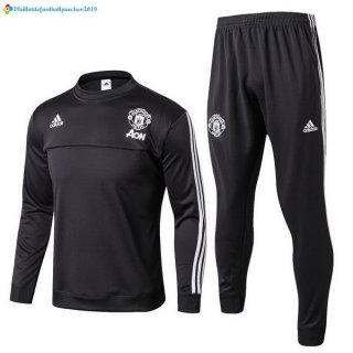 Survetement Manchester United Enfant 2017 2018 Noir Blanc