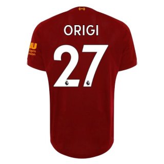 Maillot Liverpool NO.27 Origi Domicile 2019 2020 Rouge