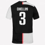 Maillot Juventus NO.3 Chiellini Domicile 2019 2020 Blanc Noir