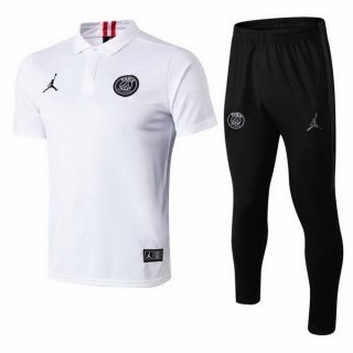 JORDAN Polo Ensemble Complet Paris Saint Germain 2018 2019 Blanc Noir JORDAN Polo Ensemble Complet Paris Saint Germain 2018 2019 Blanc Noir