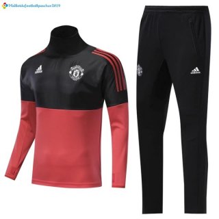 Survetement Manchester United Enfant 2017 2018 Noir Rouge