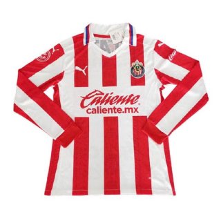 Maillot Chivas Domicile ML 2020 2021 Rouge Blanc