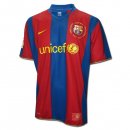 Maillot Barcelona Domicile Retro 2007 2008 Bleu Rouge