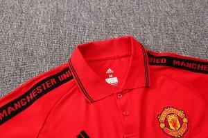 Polo Ensemble Complet Manchester United 2019 2020 Rouge Noir
