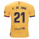 Maillot Barcelona NO.21 De Jong Exterieur 2019 2020 Jaune