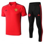 Polo Ensemble Complet Manchester United 2019 2020 Rouge Noir