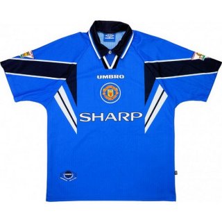 Thailande Maillot Manchester United Replica Exterieur Retro 1997 1998 Bleu Thailande Maillot Manchester United Replica Exterieur Retro 1997 1998 Bleu