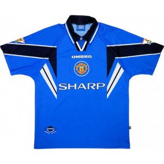 Thailande Maillot Manchester United Replica Exterieur Retro 1997 1998 Bleu