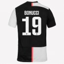 Maillot Juventus NO.19 Bonucci Domicile 2019 2020 Blanc Noir