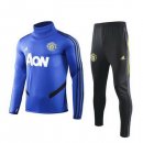 Survetement Manchester United 2019 2020 Bleu Noir Jaune