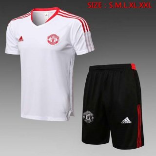 Entrainement Manchester United Ensemble Complet 2022 Blanc Noir