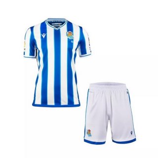 Maillot Real Sociedad Domicile Enfant 2020 2021 Blanc Bleu