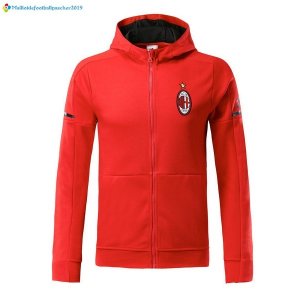 Sweat Shirt Capuche Milan Enfant 2017 2018 Rouge