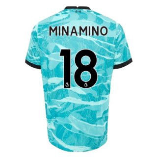 Maillot Liverpool NO.18 Minamino Exterieur 2020 2021 Bleu