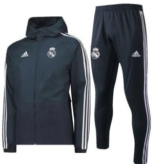 Coupe Vent Real Madrid Ensemble Complet 2018 2019 Gris Marine