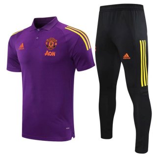 Polo Manchester United Ensemble Complet 2021 2022 Purpura Noir