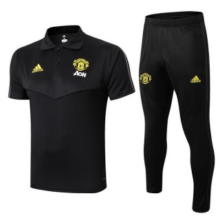 Polo Manchester United Ensemble Complet 2019 2020 Noir Jaune