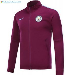 Survetement Manchester City 2017 2018 Rouge Marine Noir