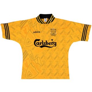 Thailande Maillot Liverpool Exterieur Retro 1994 1996 Jaune