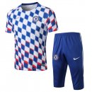 Maillot Entrainement Chelsea Ensemble Complet 2018 2019 Bleu Blanc