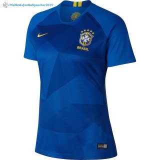 Maillot Brésil Exterieur Femme 2018 Bleu