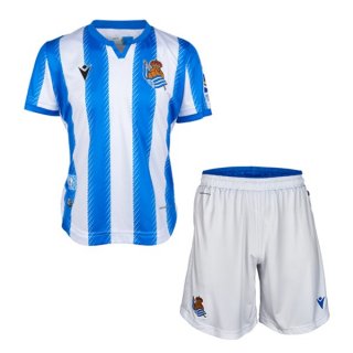 Maillot Real Sociedad Domicile Enfant 2019 2020 Blanc Azul