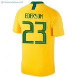 Maillot Brésil Domicile ederson 2018 Jaune