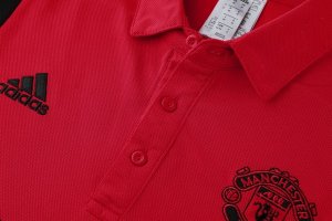 Polo Ensemble Complet Manchester United 2019 2020 Bordeaux Noir