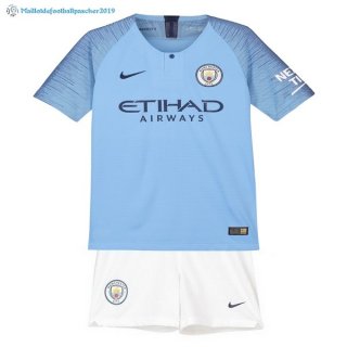 Maillot Manchester City Domicile Enfant 2018 2019 Bleu Blanc Maillot Manchester City Domicile Enfant 2018 2019 Bleu Blanc