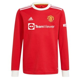 Thailande Maillot Manchester United Domicile ML 2021 2022 Rouge