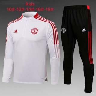 Enfant Survetement Manchester United 2022 Blanc Noir Enfant Survetement Manchester United 2022 Blanc Noir