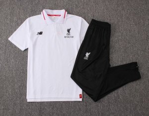 Polo Ensemble Complet Liverpool 2018 2019 Blanc Noir