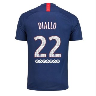 Maillot Paris Saint Germain NO.22 Diallo Domicile 2019 2020 Bleu