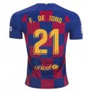 Maillot Barcelona NO.21 De Jong Domicile 2019 2020 Bleu Rouge