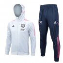 Sweat Shirt Capuche Arsenal 2023-2024 Gris Bleu