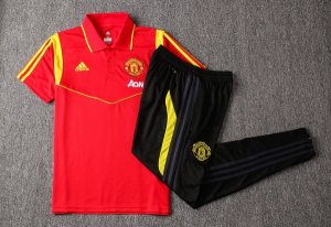 Polo Manchester United Ensemble Complet 2019 2020 Rouge Or Noir