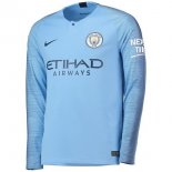 Maillot Manchester City Domicile ML 2018 2019 Bleu