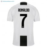 Maillot Juventus Domicile Ronaldo 2018 2019 Blanc Noir