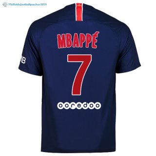 Maillot Paris Saint Germain Domicile Mbappe 2018 2019 Bleu