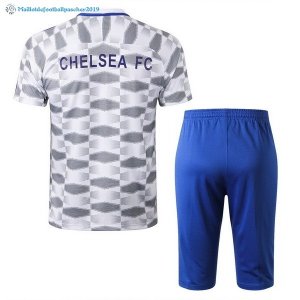 Maillot Entrainement Chelsea Ensemble Complet 2017 2018 Blanc Gris