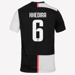 Maillot Juventus NO.6 Khedira Domicile 2019 2020 Blanc Noir Maillot Juventus NO.6 Khedira Domicile 2019 2020 Blanc Noir