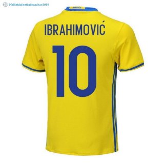 Maillot Sweden Domicile Ibrahimovic 2018 Jaune