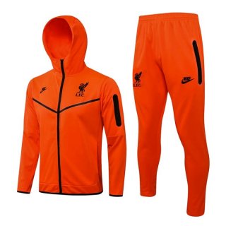 Sweat Shirt Capuche Ensemble Complet Liverpool 2022 2023 Orange